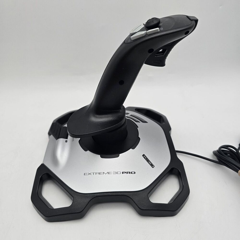 Logitech Extreme 3D Pro PC Joystick USB Black Silver Flight Simulator Working